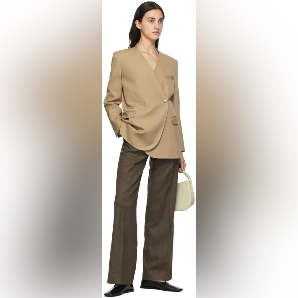 GIA STUDIOS Beige Cross-Over Blazer